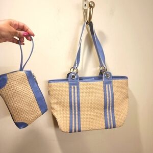 MAXX New York Large straw Tote with Wristlet